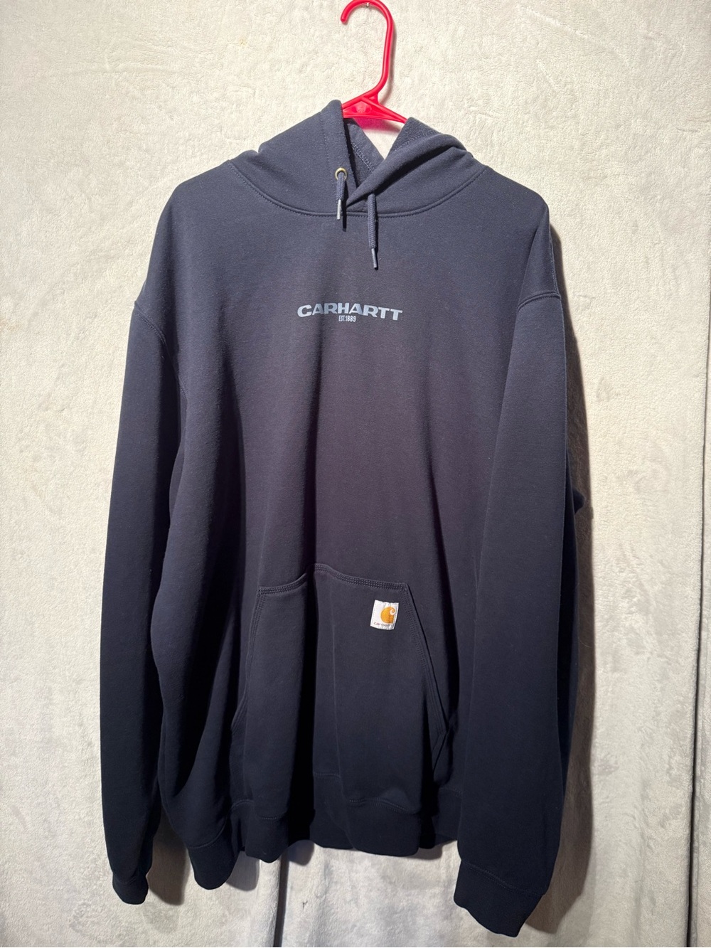 Carhartt Men's Navy Logo Hooded Sweatshirt